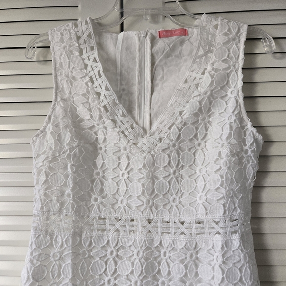 Hany Dany White Lace Mini Dress size M - Picture 6 of 11